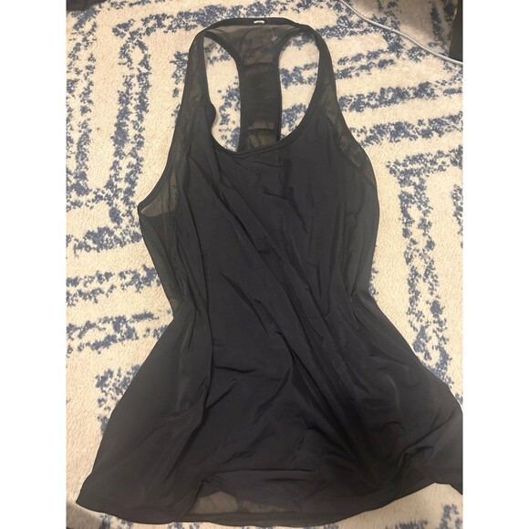 Black Mesh Ruched Lululemon Racerback Tank top - Picture 1 of 4